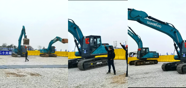 湘江航道虞公港项目开建，，“3044am永利集团绿”挖掘机强势助阵