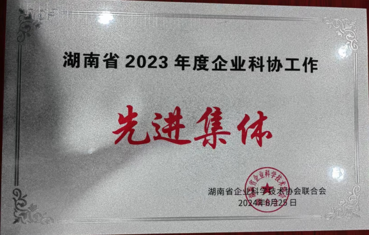 3044am永利集团智能科协荣获湖南省2023年度“企业科协事情先进整体”